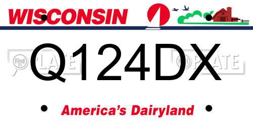 Q124DX Wisconsin License Plate