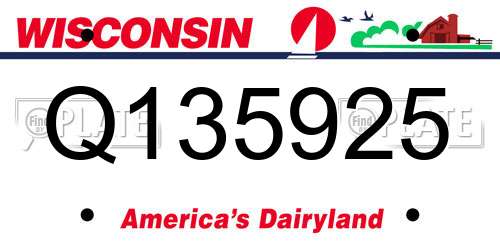 Q135925 Wisconsin License Plate