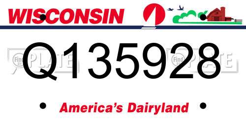 Q135928 Wisconsin License Plate