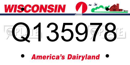 Q135978 Wisconsin License Plate