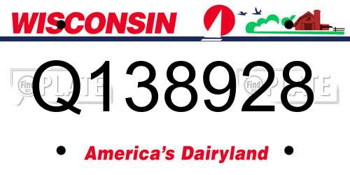 Q138928 Wisconsin License Plate