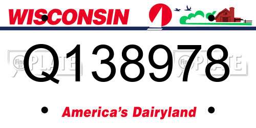 Q138978 Wisconsin License Plate
