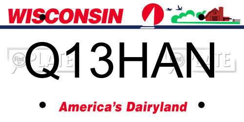 Q13HAN Wisconsin License Plate