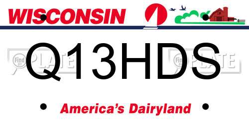 Q13HDS Wisconsin License Plate