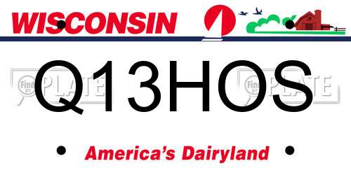 Q13HOS Wisconsin License Plate