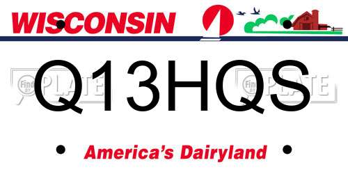 Q13HQS Wisconsin License Plate