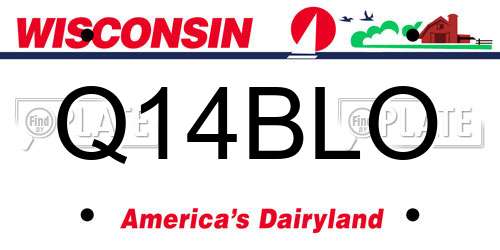 Q14BLO Wisconsin License Plate