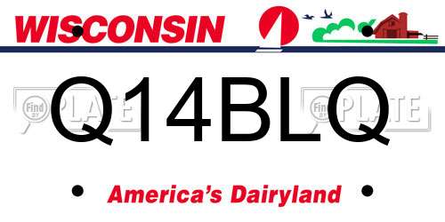 Q14BLQ Wisconsin License Plate