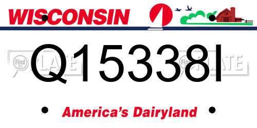Q15338I Wisconsin License Plate