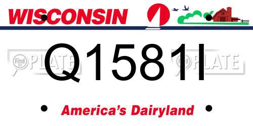 Q1581I Wisconsin License Plate