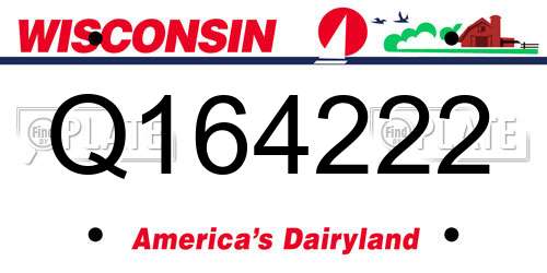 Q164222 Wisconsin License Plate