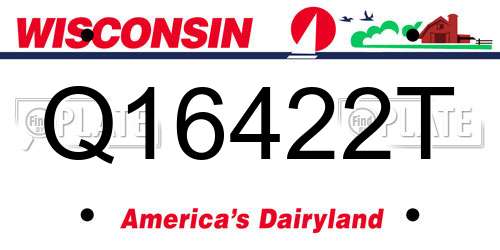 Q16422T Wisconsin License Plate