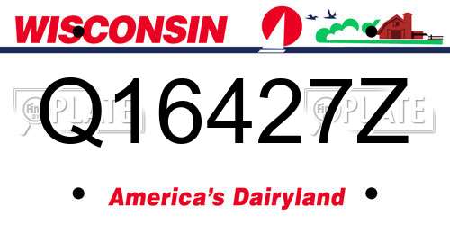 Q16427Z Wisconsin License Plate