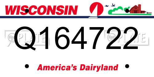 Q164722 Wisconsin License Plate