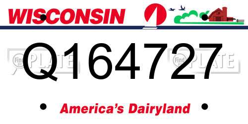 Q164727 Wisconsin License Plate