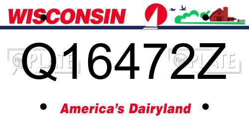 Q16472Z Wisconsin License Plate