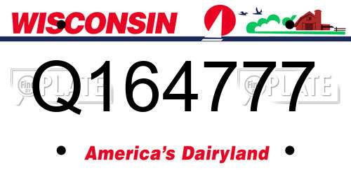 Q164777 Wisconsin License Plate