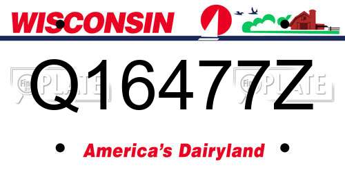 Q16477Z Wisconsin License Plate