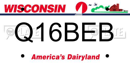 Q16BEB Wisconsin License Plate
