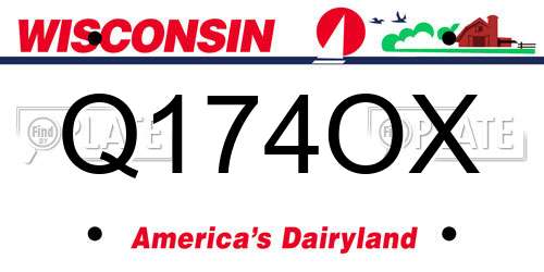 Q174OX Wisconsin License Plate