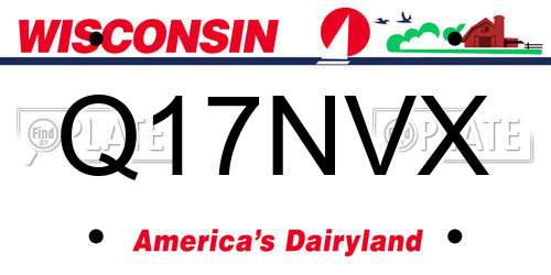 Q17NVX Wisconsin License Plate