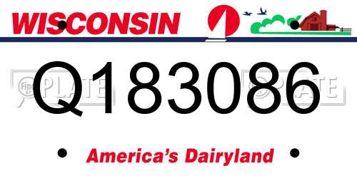 Q183086 Wisconsin License Plate