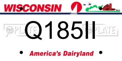 Q185II Wisconsin License Plate