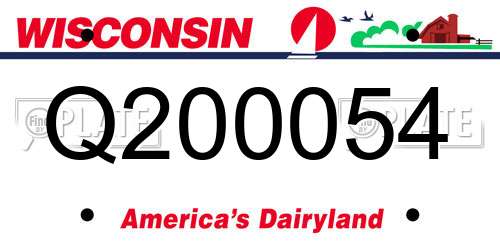 Q200054 Wisconsin License Plate