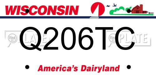 Q206TC Wisconsin License Plate