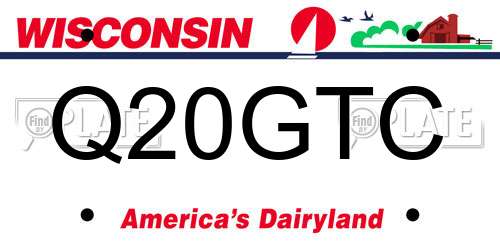 Q20GTC Wisconsin License Plate
