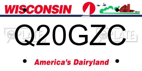 Q20GZC Wisconsin License Plate
