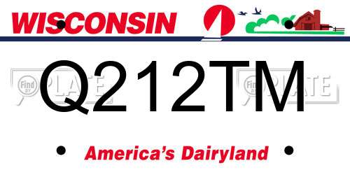 Q212TM Wisconsin License Plate