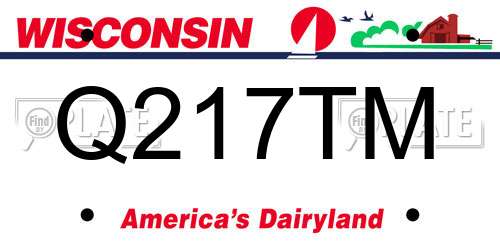 Q217TM Wisconsin License Plate