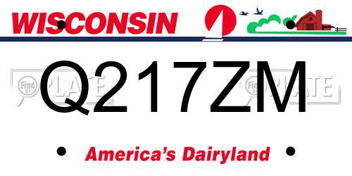 Q217ZM Wisconsin License Plate
