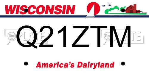 Q21ZTM Wisconsin License Plate