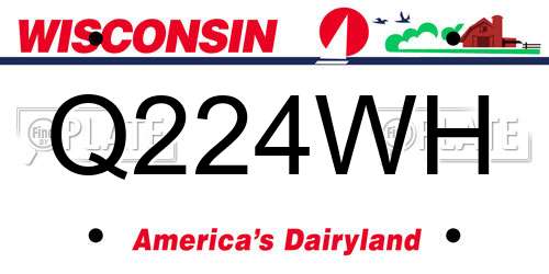 Q224WH Wisconsin License Plate