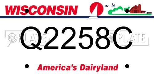 Q2258C Wisconsin License Plate
