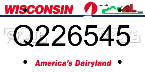 Q226545 Wisconsin License Plate