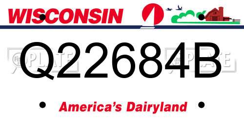 Q22684B Wisconsin License Plate