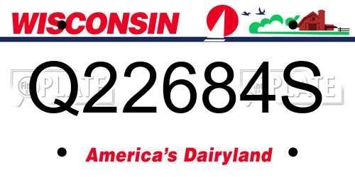 Q22684S Wisconsin License Plate
