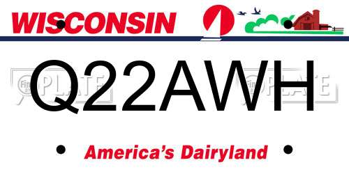 Q22AWH Wisconsin License Plate