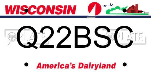 Q22BSC Wisconsin License Plate