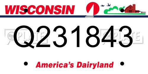 Q231843 Wisconsin License Plate