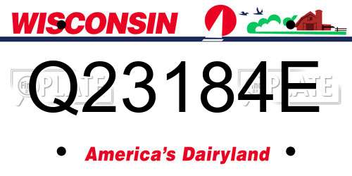 Q23184E Wisconsin License Plate
