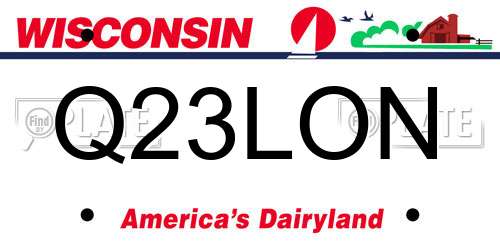 Q23LON Wisconsin License Plate