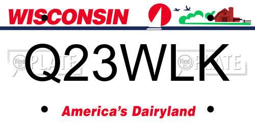 Q23WLK Wisconsin License Plate