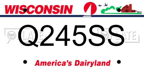 Q245SS Wisconsin License Plate