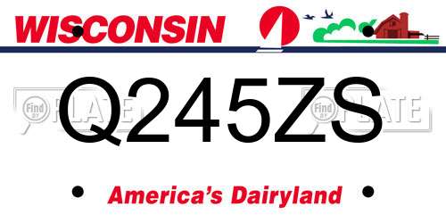 Q245ZS Wisconsin License Plate