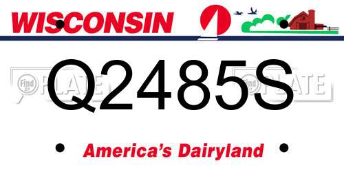 Q2485S Wisconsin License Plate