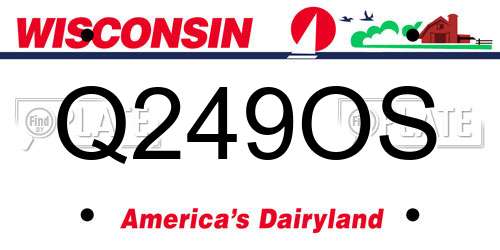Q249OS Wisconsin License Plate